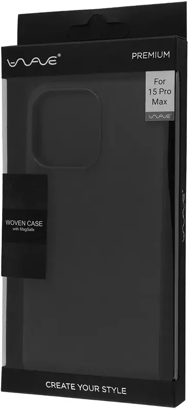 Чохол для iPhone 15 Pro Max WAVE Premium Woven Case with MagSafe (black) - фото - №4
