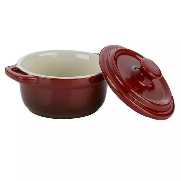 Керамічна форма для випічки KELA Malin з кришкою, 14x9,5 см, червона (11839) фото