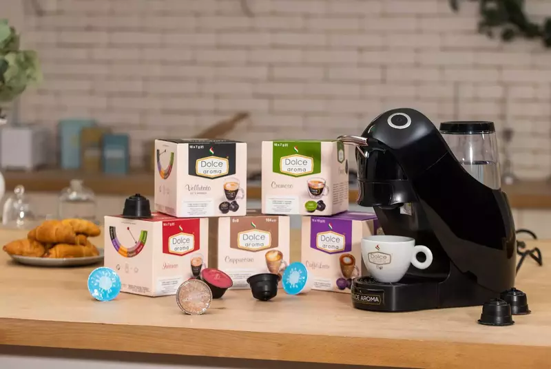 Капсульна кавоварка DOLCE AROMA "LOLA-A" із системою Dolce Gusto чорна (6971626982558) фото