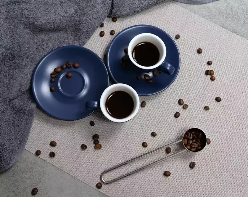 Набір чашок та блюдець для еспресо KELA Mattia, 4 предмети, синій (12754) фото