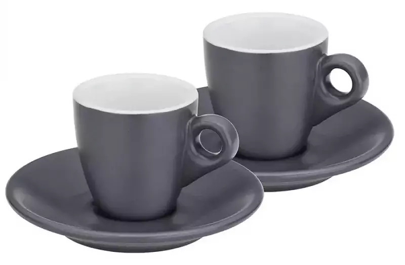 Набір чашок та блюдець для еспресо KELA Mattia, 4 предмети, сірий (12751) фото