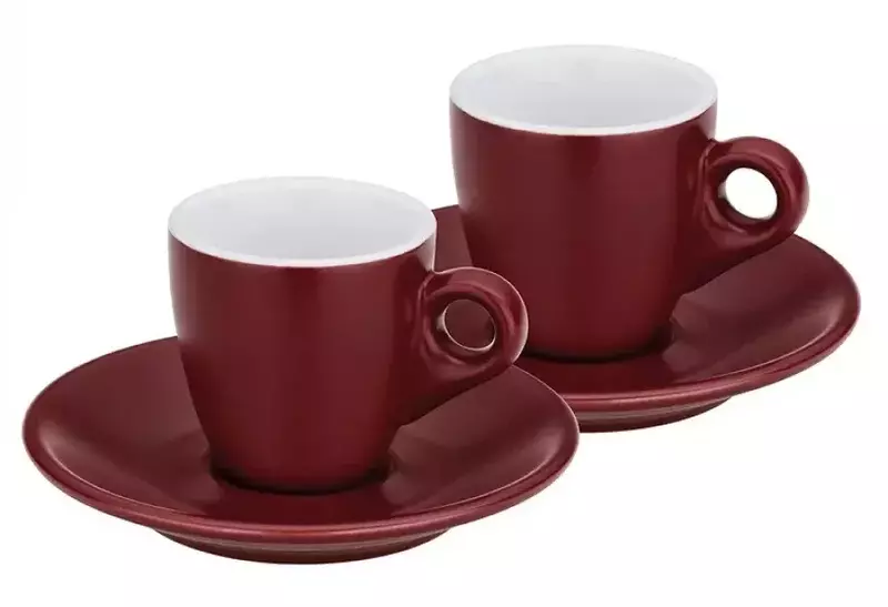 Набір чашок та блюдець для еспресо KELA Mattia, 4 предмети, червоний (12752) фото