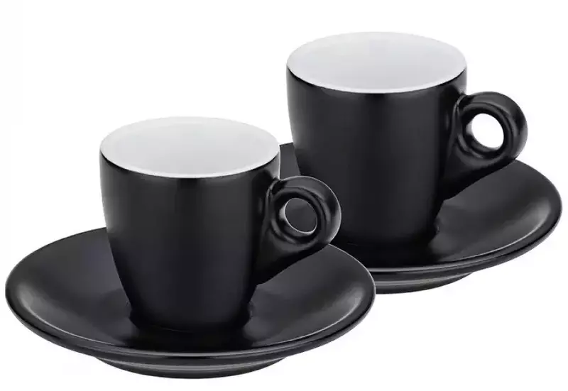 Набір чашок та блюдець для еспресо KELA Mattia, 4 предмети, чорний (12750) фото