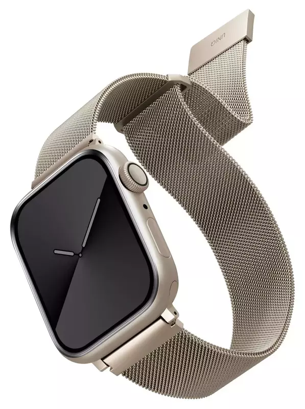 Ремінець APPLE WATCH STRAP 41/40/38MM UNIQ DANTE MESH STEEL STARLIGHT - фото - №0