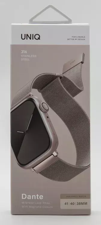 Ремінець APPLE WATCH STRAP 41/40/38MM UNIQ DANTE MESH STEEL STARLIGHT - фото - №2
