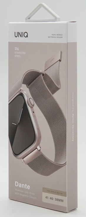 Ремінець APPLE WATCH STRAP 41/40/38MM UNIQ DANTE MESH STEEL STARLIGHT - фото - №3