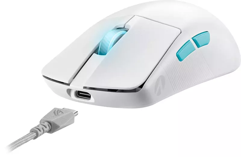 Миша ігрова ASUS ROG Harpe Ace Aim Lab Edition (White) 90MP02W0-BMUA10 - фото - №8