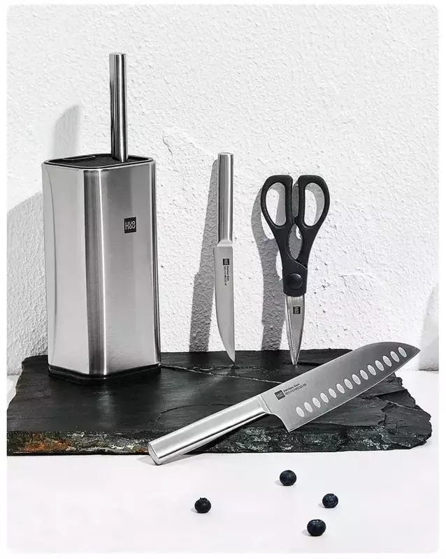 Набір ножів HuoHou сталеві з підставкою, 4 шт. (HU0095) фото