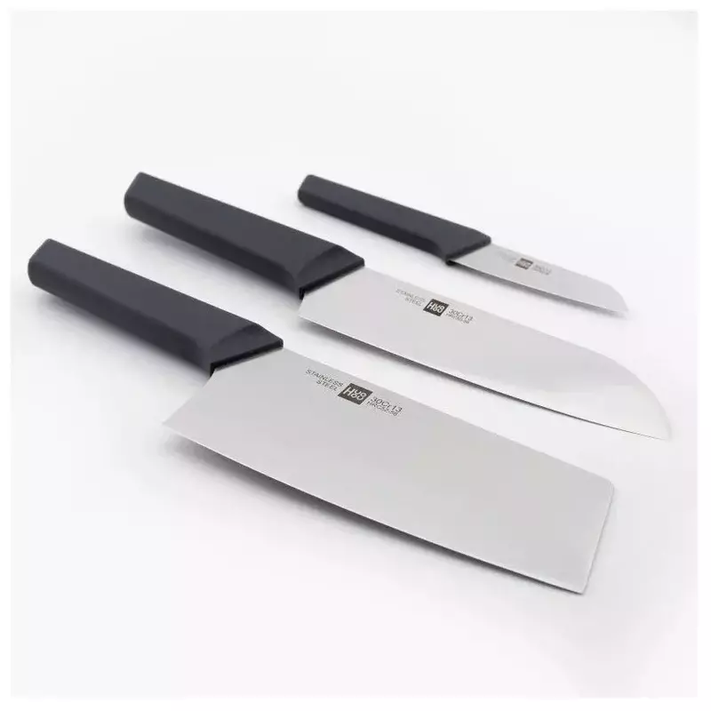 Набір ножів HuoHou сталеві з підставкою, 3 шт. (HU0059) фото