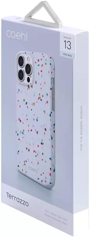 Чехол UNIQ COEHL IPHONE 13 PRO MAX TERRAZZO NATURAL WHITE (UNIQ-IP6.7HYB(2021)-TEZWHT) фото