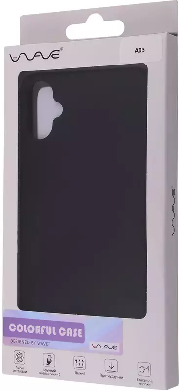 Чохол для Samsung A05 WAVE Colorful Case TPU (black) фото