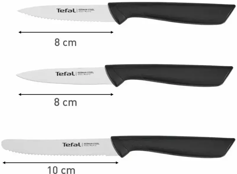 Набір ножів Tefal ColorFood 3 предмети, нержавіюча сталь K2733S04 фото