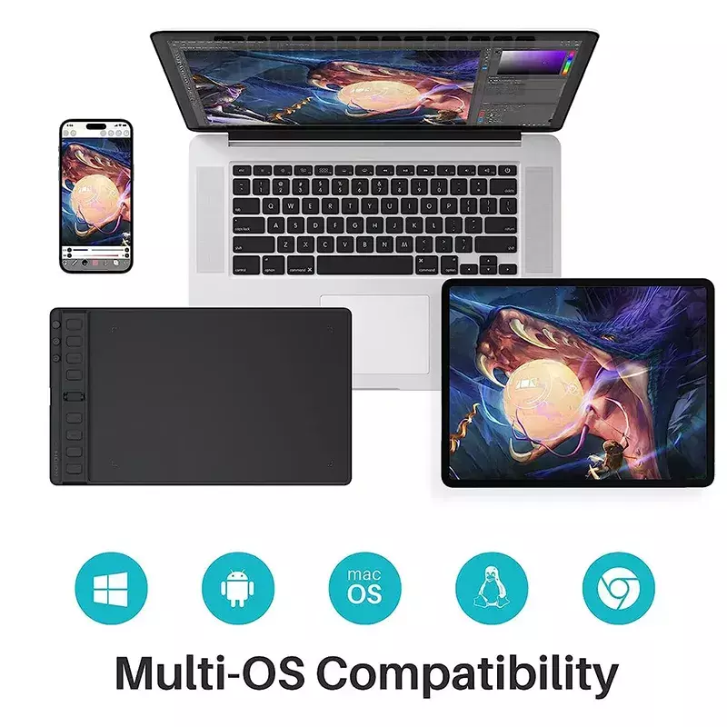 Графічний планшет Huion Inspiroy 2 S (H641P) + рукавичка - фото - №10