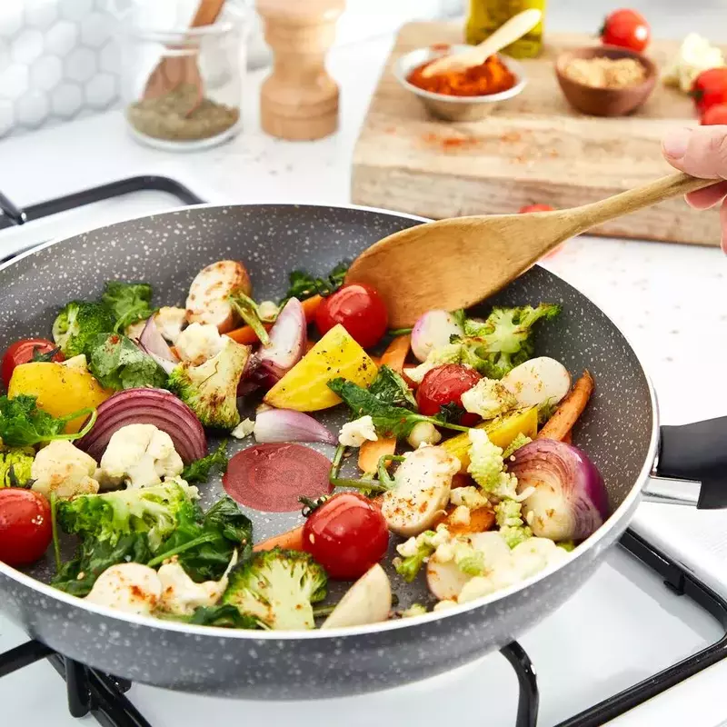 Сковорідка ВОК Tefal COOK NATURAL 28 см алюміній - фото - №4