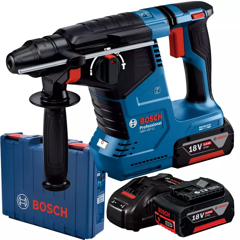 Перфоратор акумуляторний Bosch GBH 187-LI Professional 18V АКБ 2x5.0 Аг фото