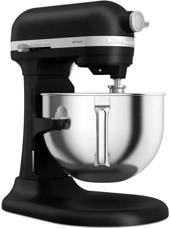 Кухонна машина KitchenAid Artisan 5,6 л 5KSM60SPXEBM із підйомною чашею (Чорний матовий) фото