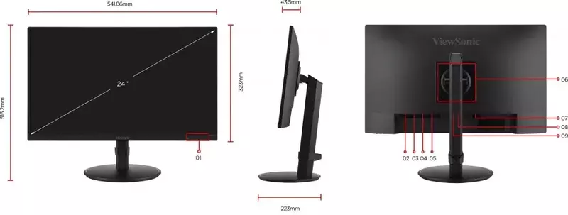 Монітор 23,8" VIEWSONIC VG2408A - фото - №9