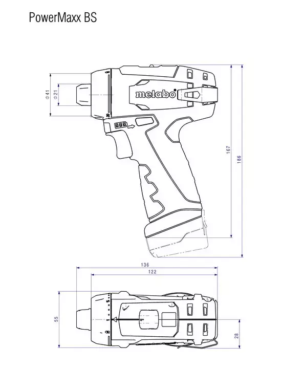 Шуруповерт-дриль акумуляторний Metabo PowerMaxx BS BL 10.8V АКБ 2х2 Аг фото