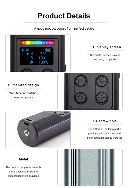 Led освітлювач стік + трипод Vloglite RGB w150 Kit фото