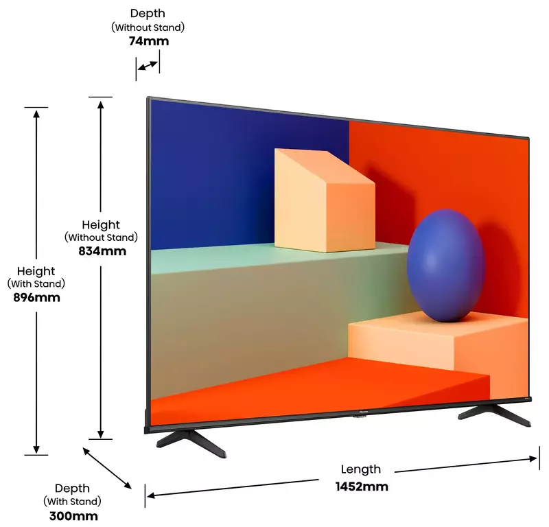 Телевізор Hisense 65" 4K Smart TV (65A6K) фото