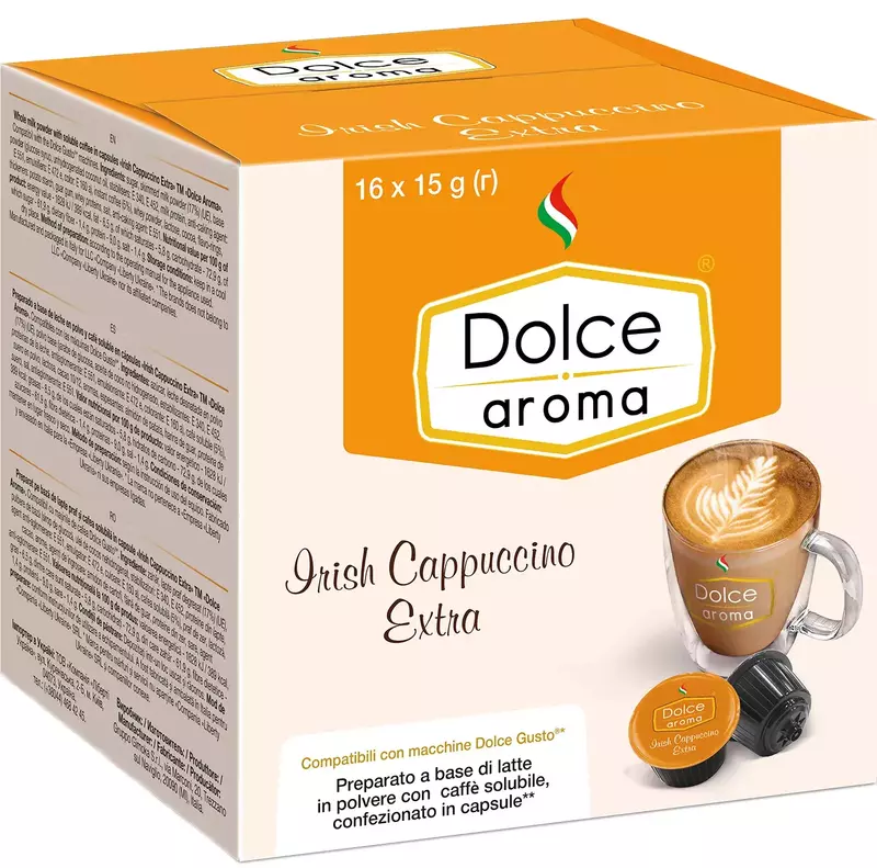 Капсула Dolce Aroma Irish Cappuccino для системи Dolce Gusto 14 г х 16 шт (4820093485241) фото