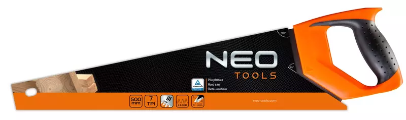 Ножівка по дереву Neo Tools 500мм, 7TPI, PTFE - фото - №2