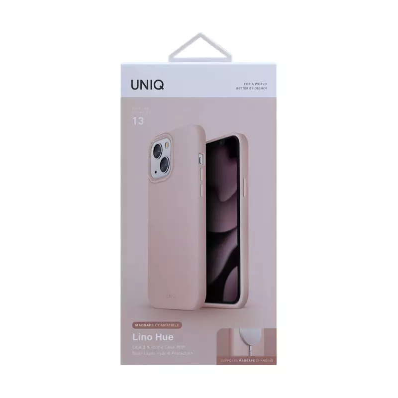 Чохол Uniq Hybrid для iPhone 13 Magsafe-Compatible Lino Hue - Blush (Pink) фото