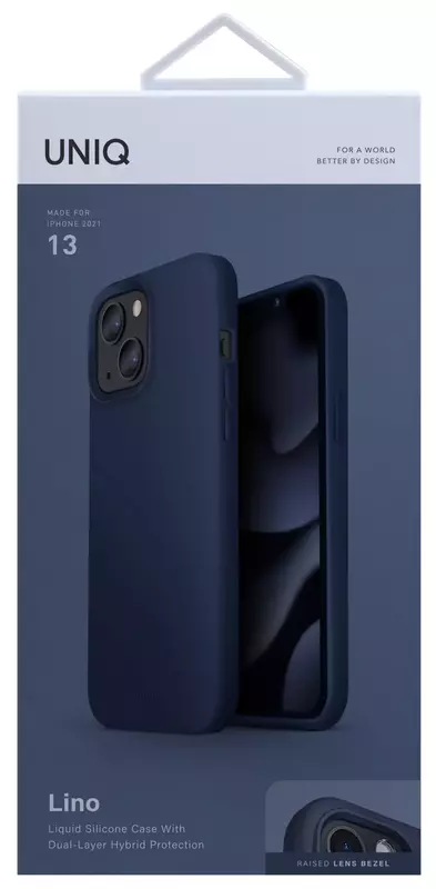 Чохол Uniq Hybrid для iPhone 13 Lino - Marine (Blue) фото