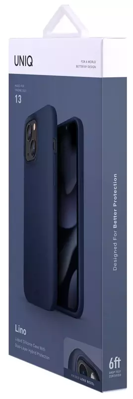 Чохол Uniq Hybrid для iPhone 13 Lino - Marine (Blue) фото
