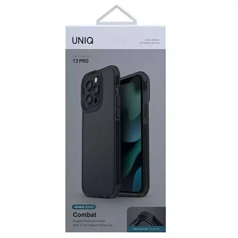 Чохол Uniq Hybrid для iPhone 13 Pro Combat - Carbon (Black) фото