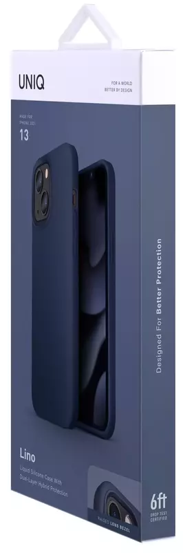 Чохол для iPhone 14 Uniq Lino Marine (Blue) фото