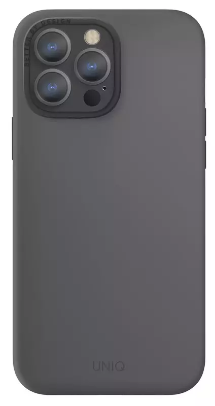 Чохол для iPhone 14 Uniq Magclick Charging Lino Hue Charcoal (Grey) - фото - №0