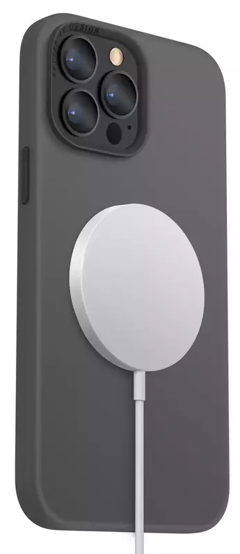 Чохол для iPhone 14 Uniq Magclick Charging Lino Hue Charcoal (Grey) фото