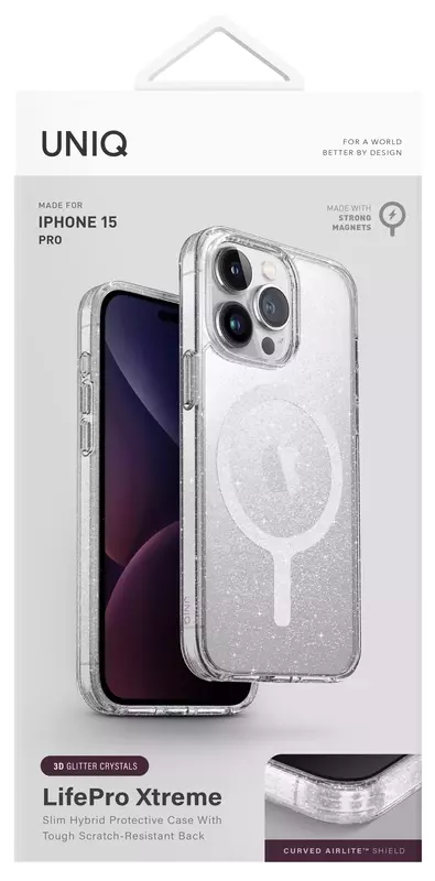 Чехол для Iphone 15 Pro UNIQ MAGCLICK CHARGING LIFEPRO XTREME (AF) - DOVE (FROST CLEAR) - фото - №5