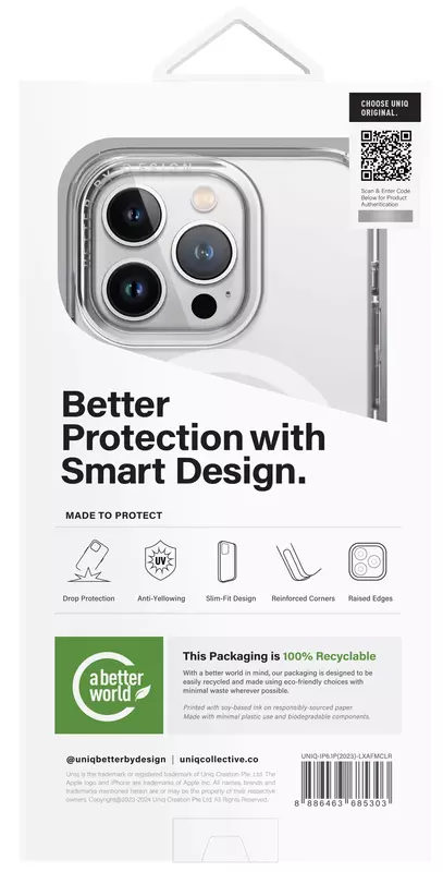 Чехол для Iphone 15 Pro UNIQ MAGCLICK CHARGING LIFEPRO XTREME (AF) - DOVE (FROST CLEAR) - фото - №6