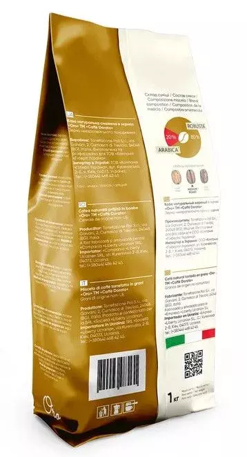 Кофе в зернах Dorato Oro 1 кг (8019650004551) фото