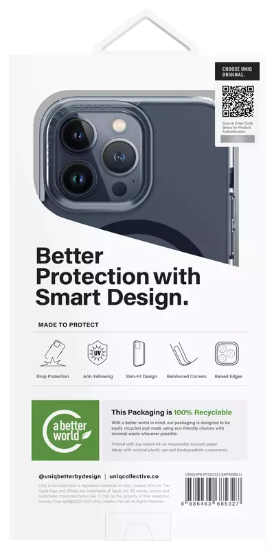 Чохол для Iphone 15 Pro UNIQ MAGCLICK CHARGING LIFEPRO XTREME (AF) - SMOKE BLUE (UNIQ-IP6.1P(2023)-LXAFMSBLU) - фото - №6