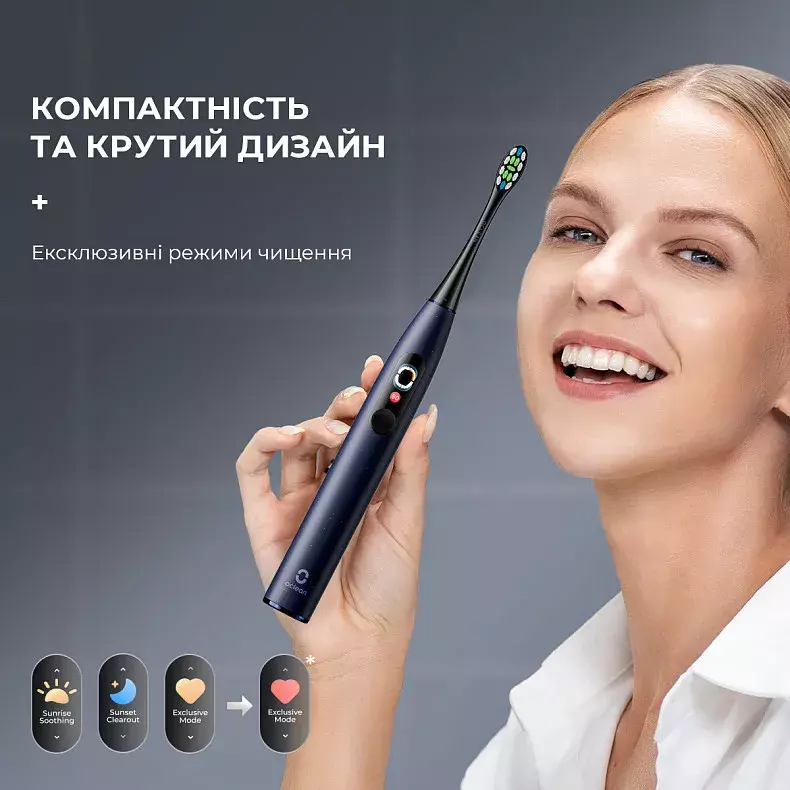 Розумна зубна електрощітка Oclean X Pro Digital - Dark Blue фото