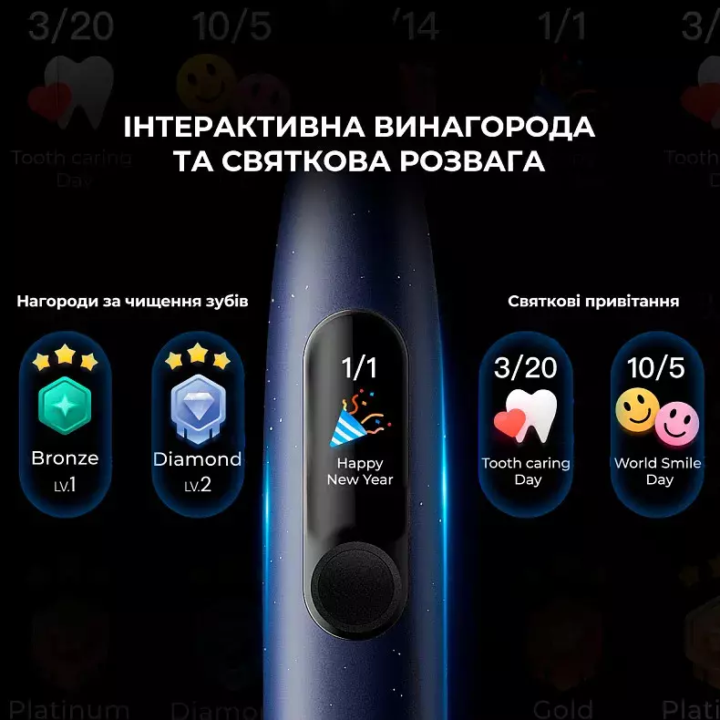 Умная зубная электрощетка Oclean X Pro Digital - Dark Blue фото