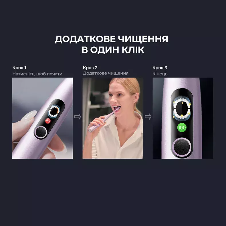 Розумна зубна електрощітка Oclean X Pro Digital - Purple фото