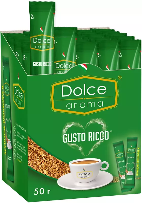 Кава розчинна Dolce Aroma Gusto Ricco стик 2 г х 25 шт (4820093481502) фото
