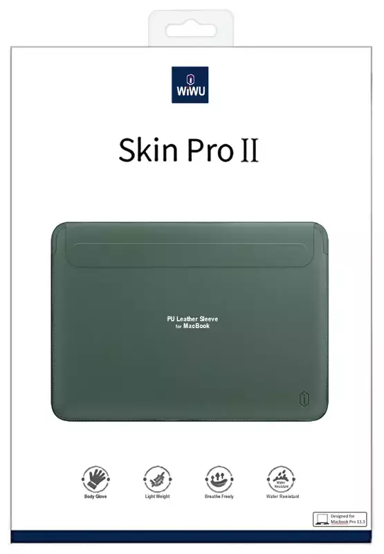 Чохол WIWU Skin Pro 2 Leather Sleeve for MacBook 13" (green) фото