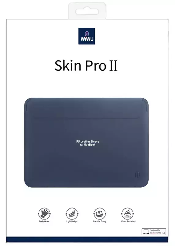 Чохол WIWU Skin Pro 2 Leather Sleeve for MacBook 13,6" (navy blue) фото