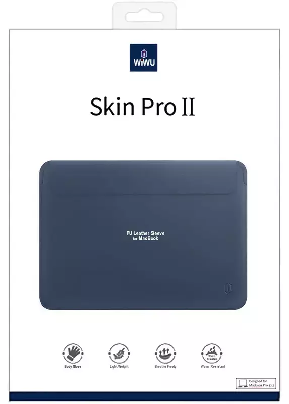 Чохол WIWU Skin Pro 2 Leather Sleeve for MacBook 15,3" (navy blue) фото