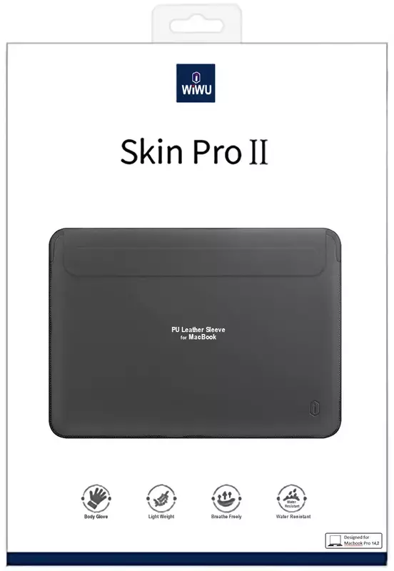 Чохол WIWU Skin Pro 2 Leather Sleeve for MacBook Pro 14,2" (black) фото