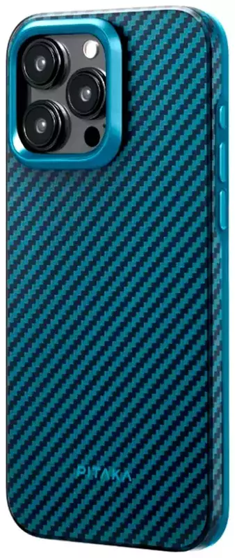 Чохол для iPhone 15 Pro Max Pitaka MagEZ Case Pro 4 Twill 1500D Black/Blue (KI1508PMPA) фото