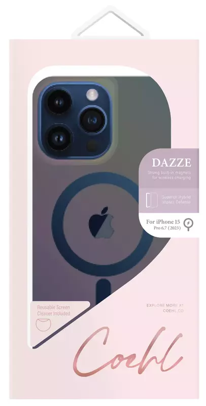 Чохол для Iphone 15 Pro Max UNIQ COEHL MAGNETIC CHARGING DAZZE AZURE BLUE (UNIQ-IP6.7P(2023)-DAZMABLU) фото