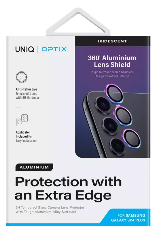 Захисне скло для камери Samsung S24 Plus UNIQ OPTIX ALUMINIUM CAMERA LENS PROTECTOR - IRIDESCENT (UNIQ-GS24P-ALENSIRD) фото