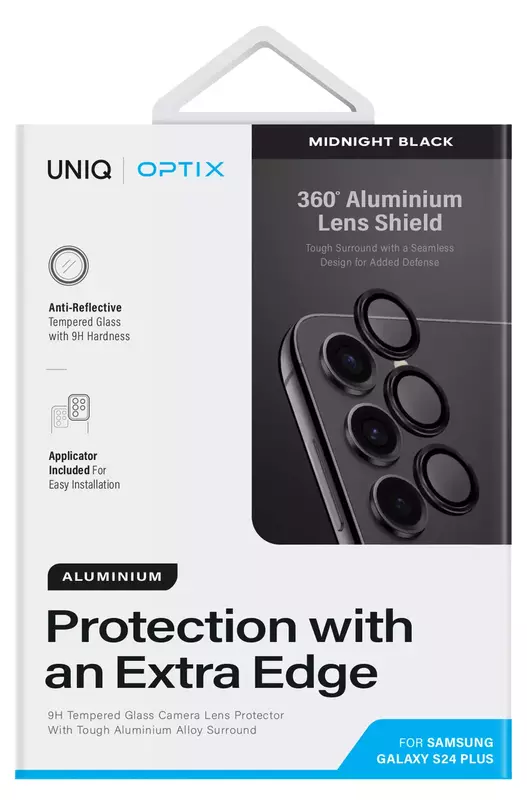Захисне скло для камери Samsung S24 Plus UNIQ OPTIX ALUMINIUM CAMERA LENS PROTECTOR - MIDNIGHT (UNIQ-GS24P-ALENSBLK) фото