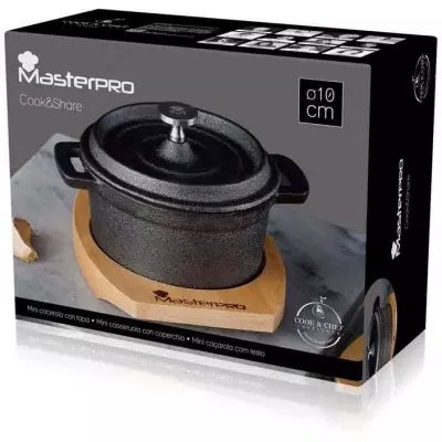 Каструля чавунна з міні-кришкою з сервер. дошкою MasterPro Cook&share, 10 см (BGMP-3804-4) - фото - №8